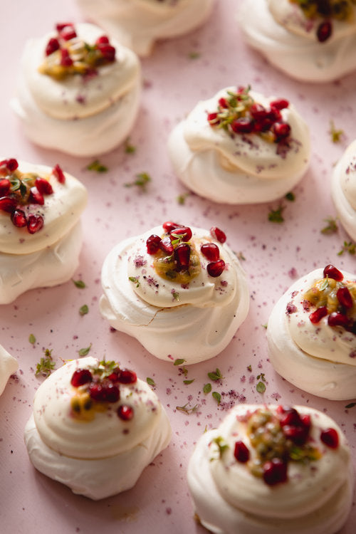 Salted Meringues with Seasonal Fruit