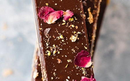 Chocolate Tart with Rose Petals