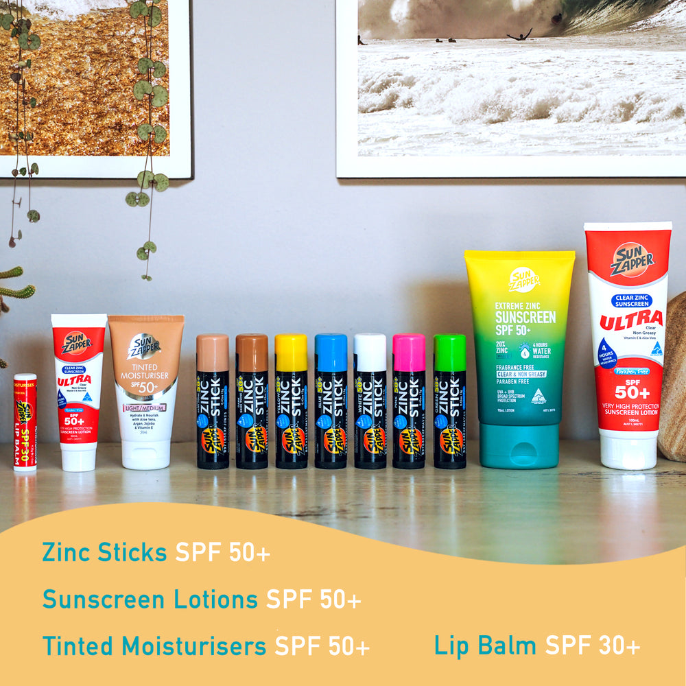 Sun Zapper Zinc Oxide Sun Block - Skin Tone, Green & Gold - SPF 50+