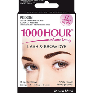 1000 Hour Eyelash & Brow Dye / Tint Kit Permanent Mascara (Brown Black)