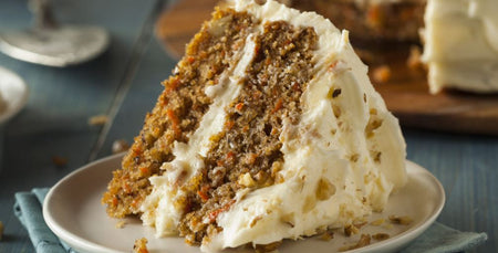 RAW VEGAN CARROT CAKE WITH MACADAMIA & LEMON MYRTLE ICING