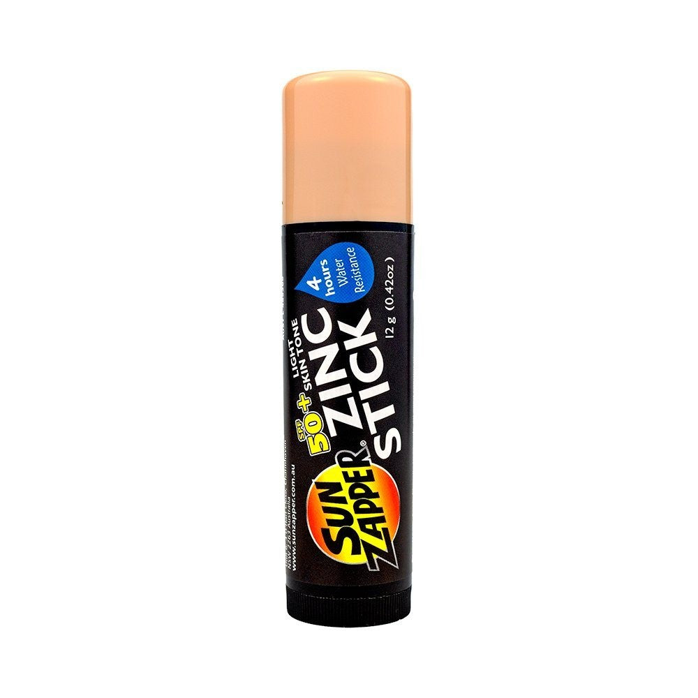Sun Zapper Zinc Sunscreen Stick SPF 50+ Light Skin Tone 12g
