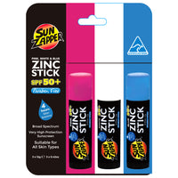 Sun Zapper Zinc Oxide Sun Block - Pink, White & Blue - SPF 50+