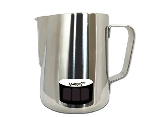 Stainless Steel Milk Frothing Pitcher with Thermometer for Steaming Milk -  Ideal