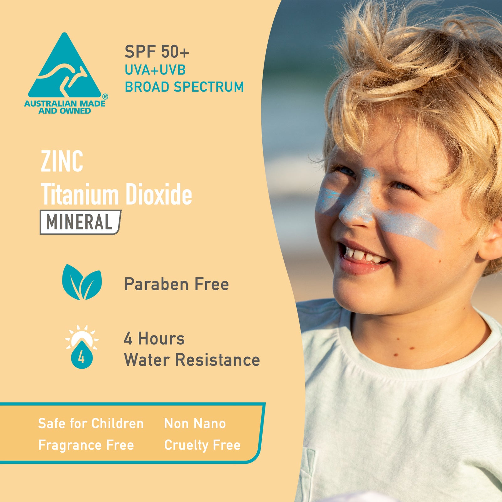 Sun Zapper Zinc Oxide Sun Block - Pink, White & Blue - SPF 50+