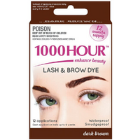 1000 Hour Eyelash & Brow Dye/Tint Kit Permanent Mascara (Dark Brown)